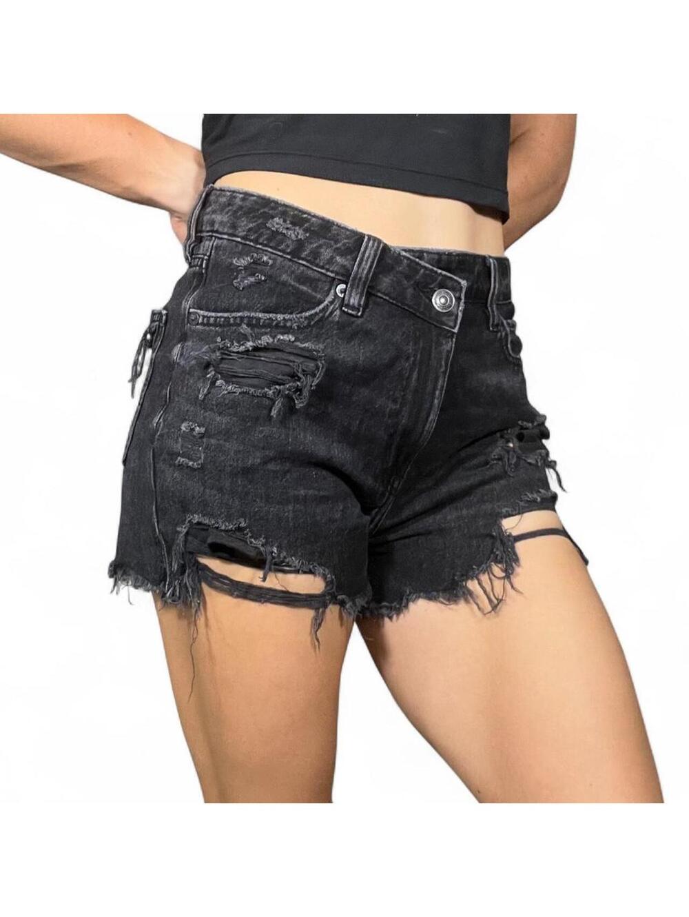 American Eagle Outfitters Black Denim Shorts Size 2
